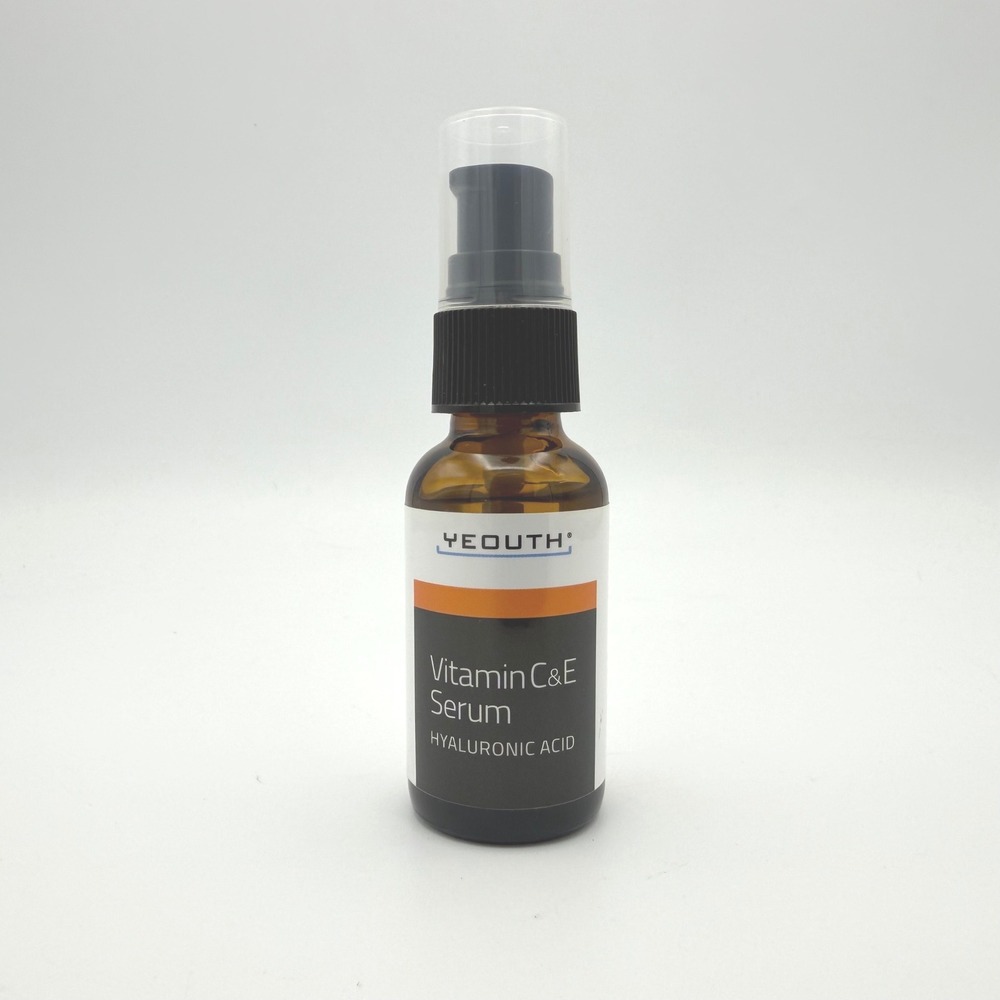 Yeouth Vitamin C&E Serum 1oz Amber New Hyaluronic Acid Anti-Aging Skincare